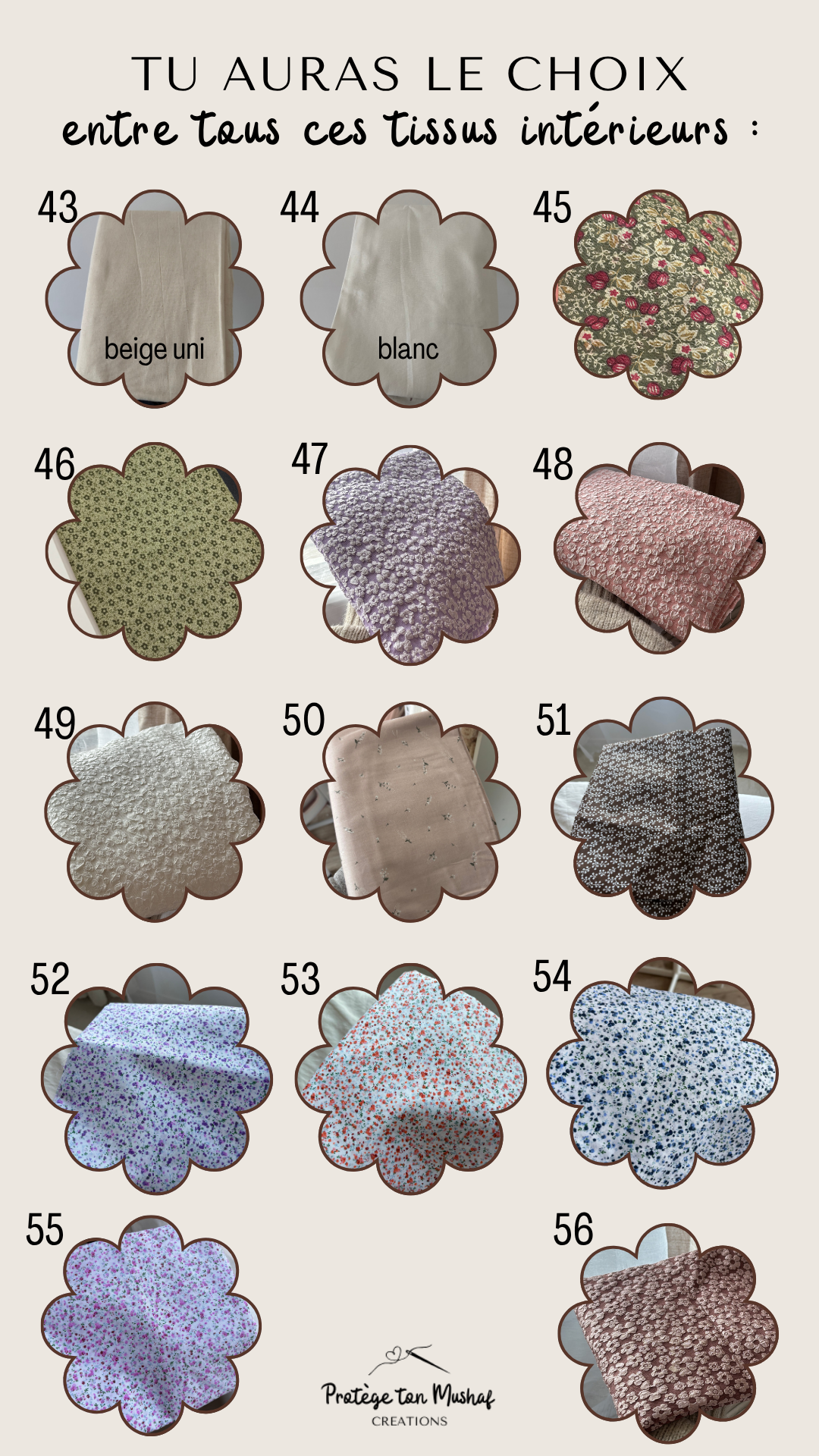 Protège coran Tawbah (choix des tissus) – Image 10