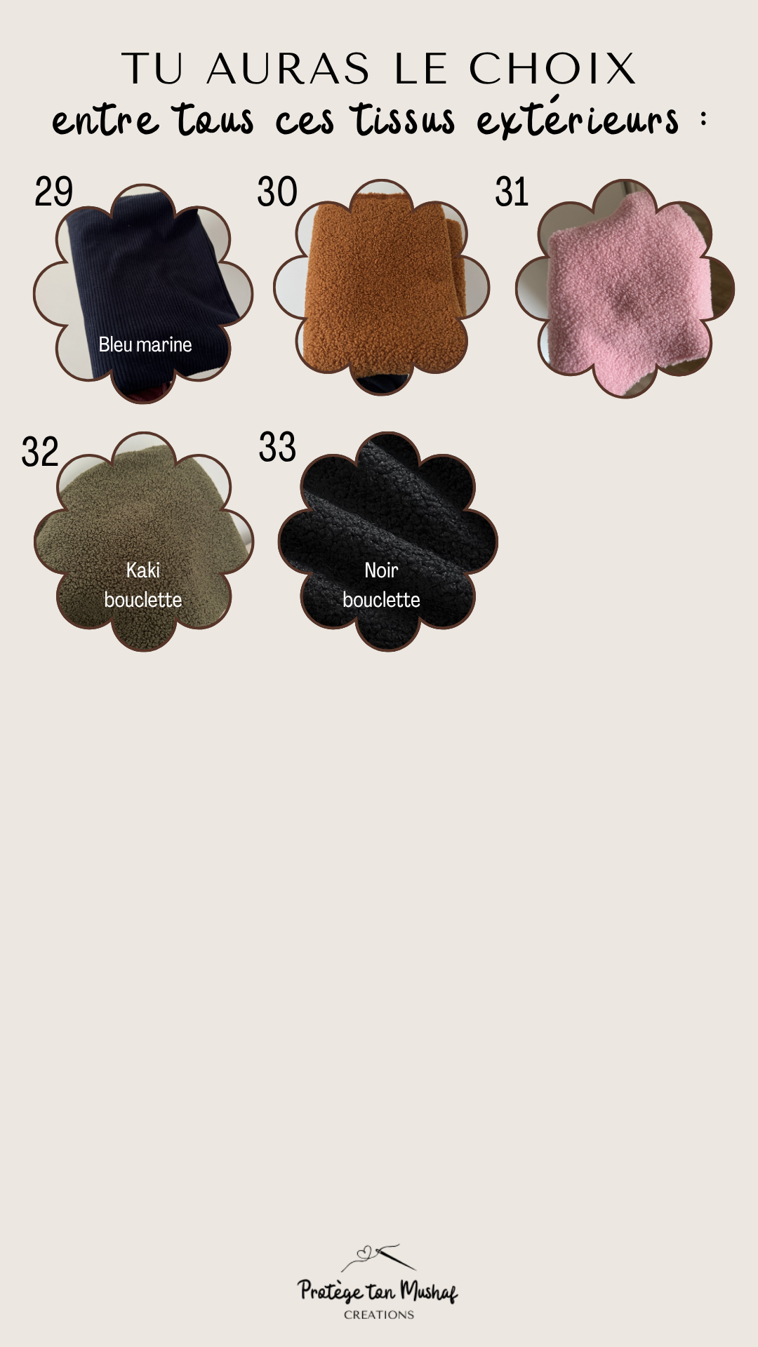 Protège coran Tawbah (choix des tissus) – Image 6