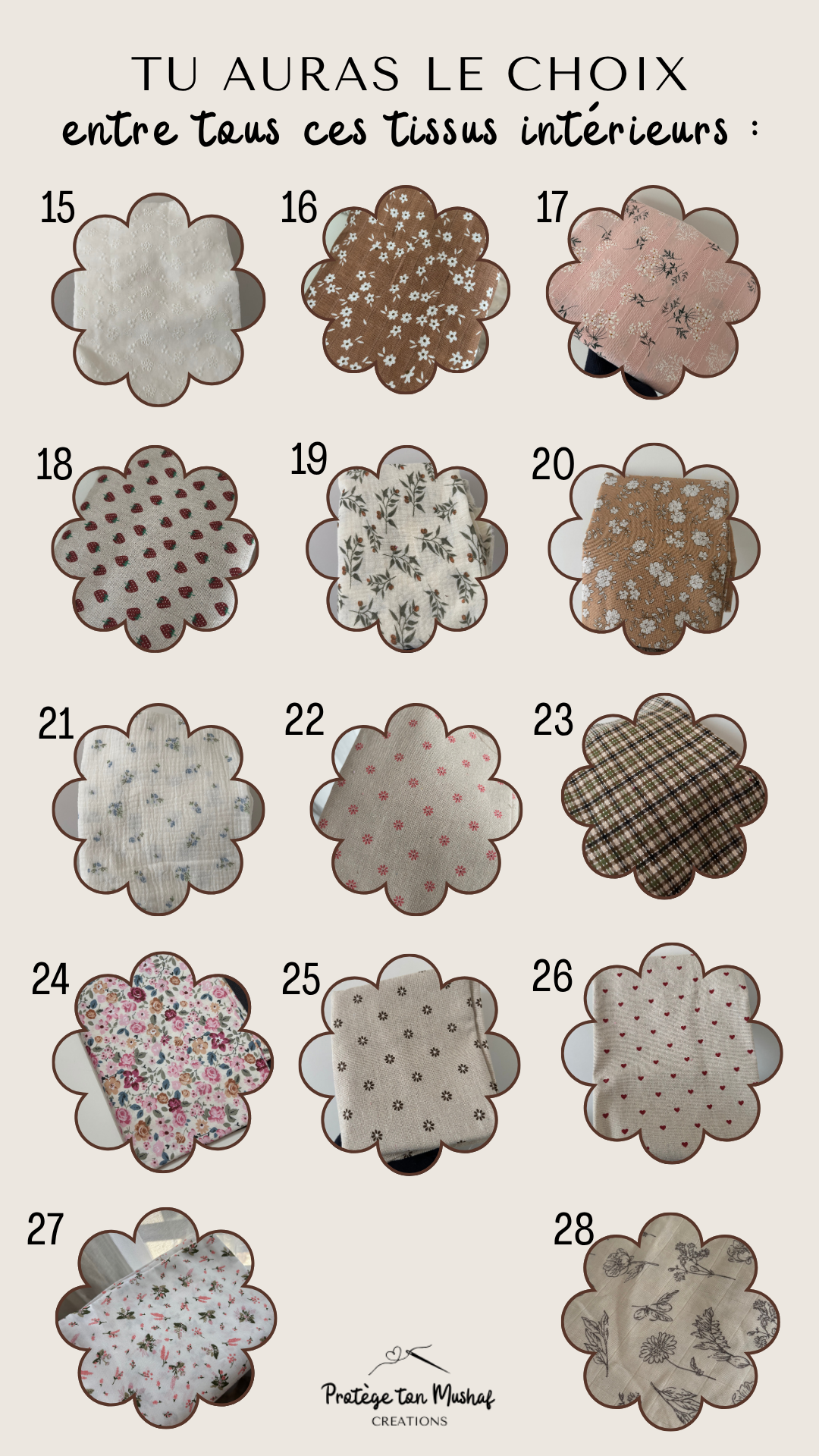 Protège coran Tawbah (choix des tissus) – Image 8