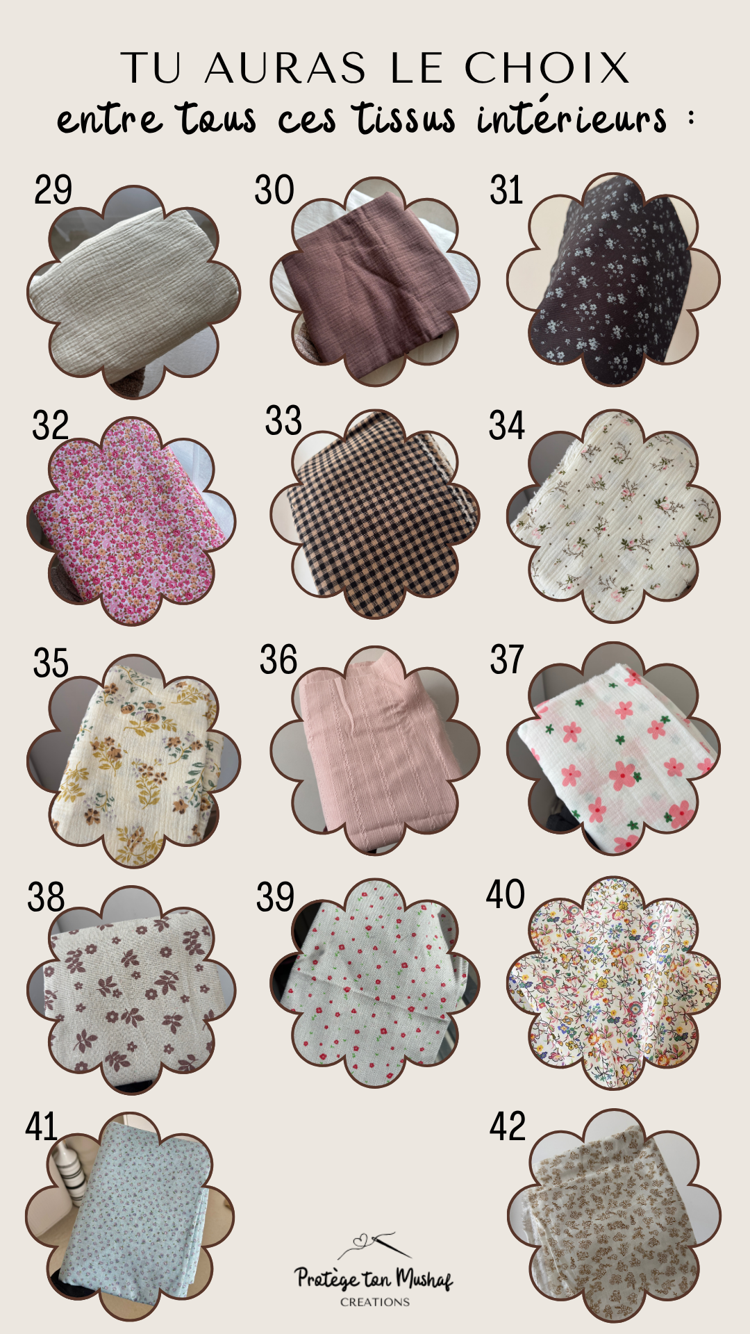 Protège coran Tawbah (choix des tissus) – Image 9